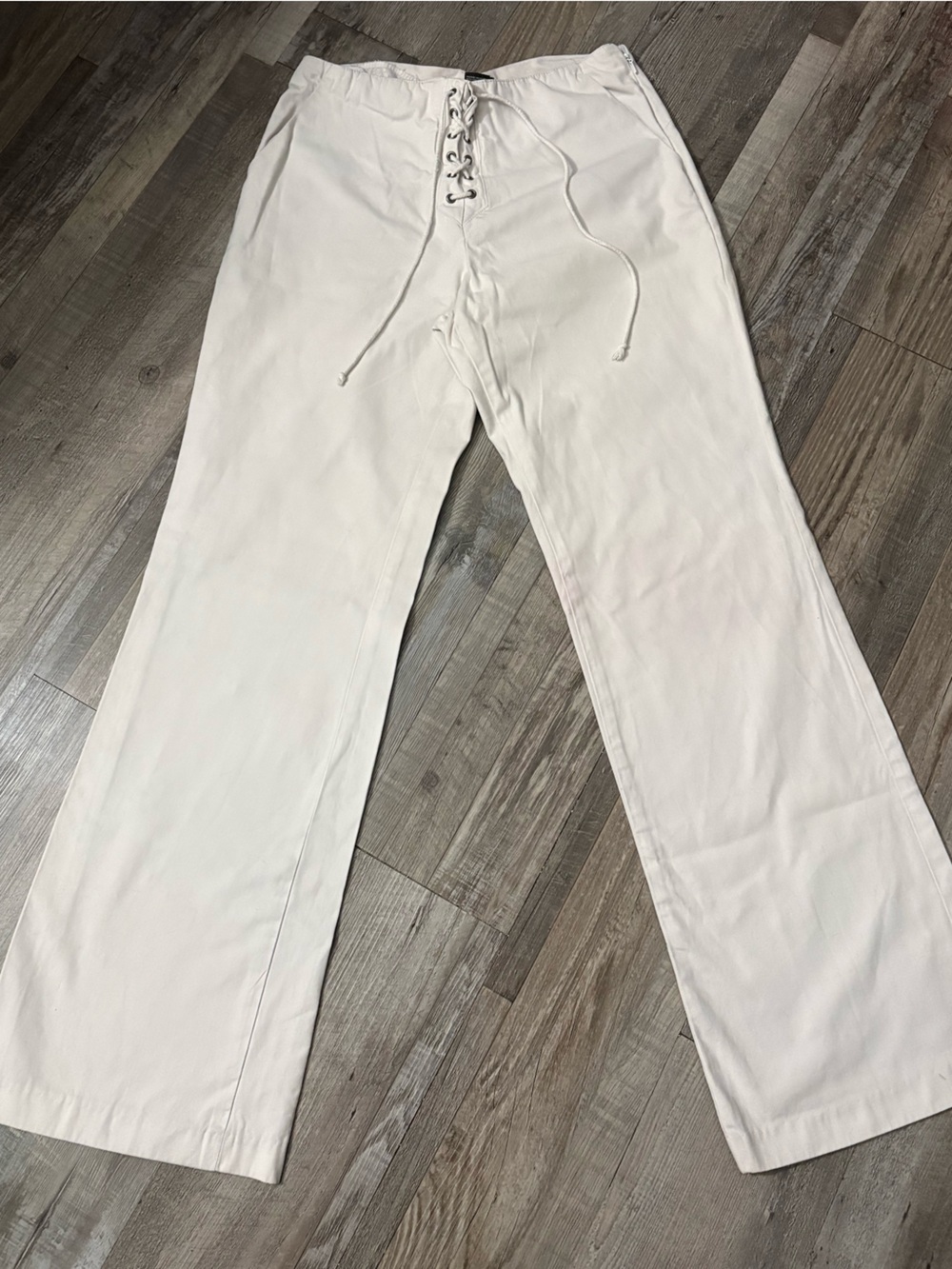 New York & Company White High-Waist Wide Leg Pants